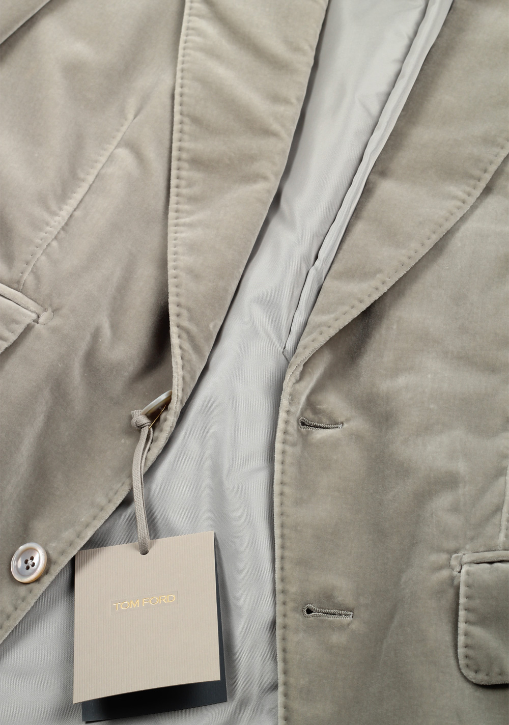 TOM FORD Atticus Gray Velvet Sport Coat Size 46 / 36R In Cotton | Costume Limité