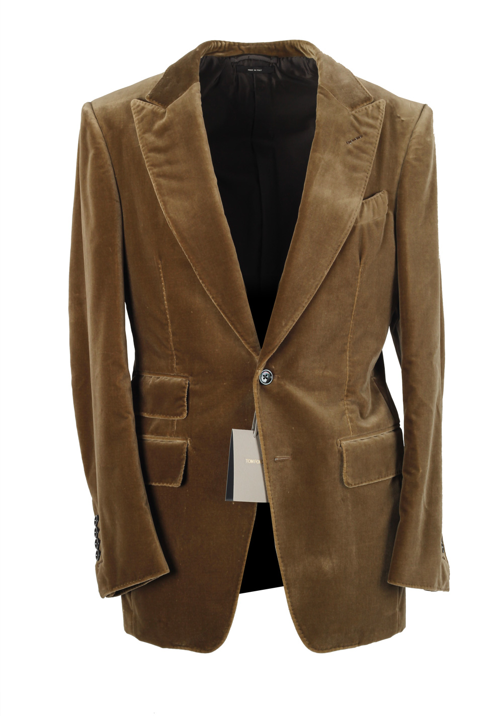 TOM FORD Atticus Brown Velvet Sport Coat Size 46 / 36R In Cotton | Costume Limité