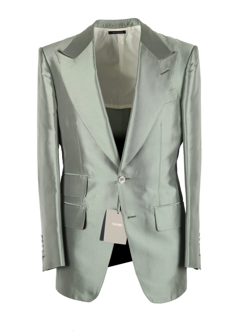 TOM FORD Atticus Green Silk Sport Coat Size 46 / 36R U.S. - thumbnail | Costume Limité