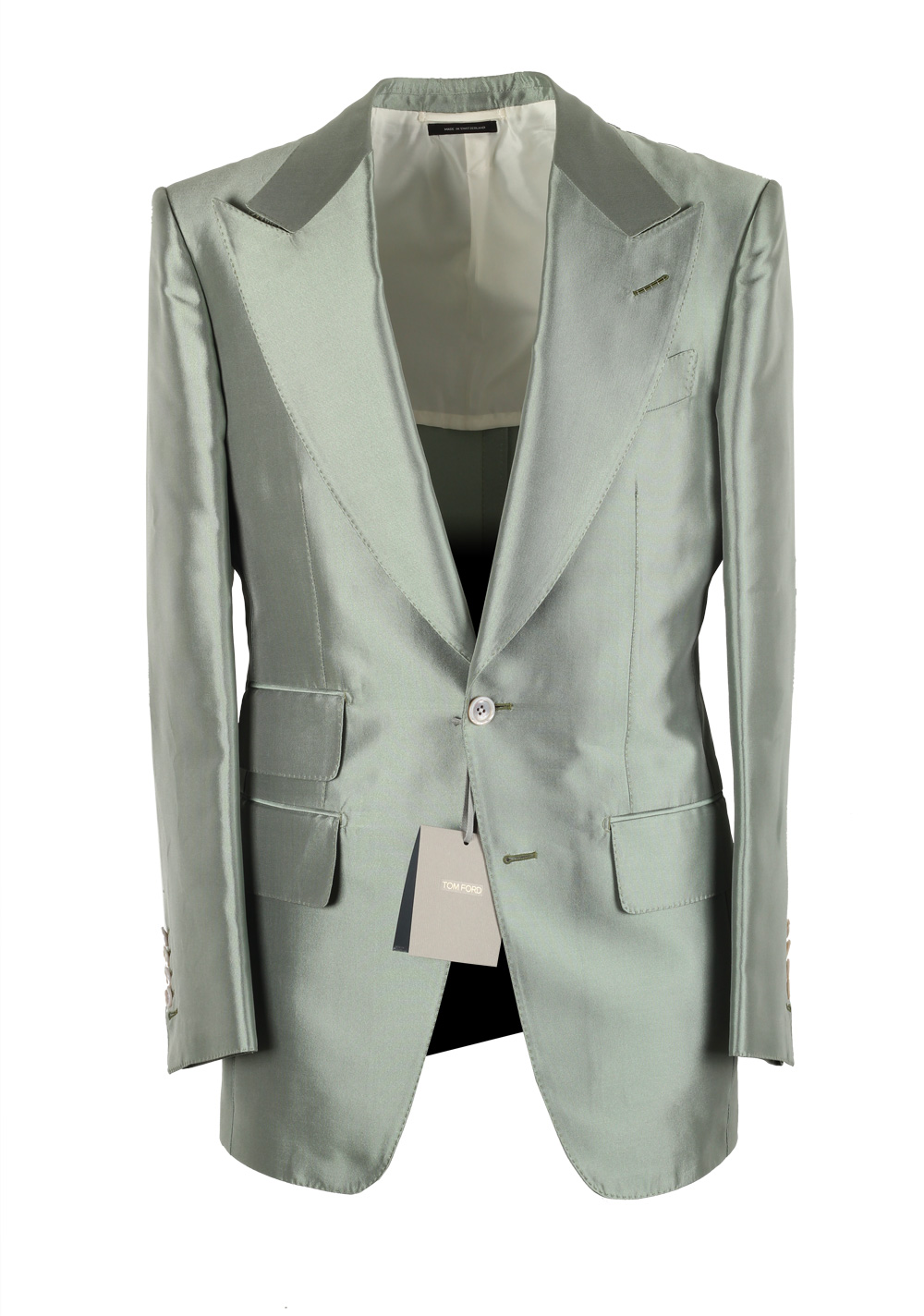 TOM FORD Atticus Green Silk Sport Coat Size 46 / 36R U.S. | Costume Limité