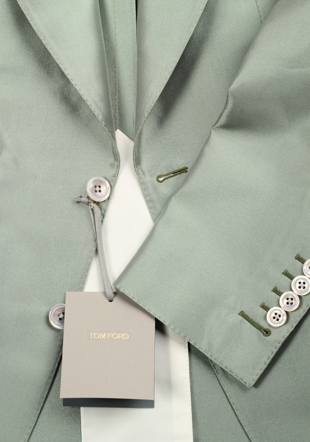 TOM FORD Atticus Green Silk Sport Coat Size 46 / 36R U.S. | Costume Limité