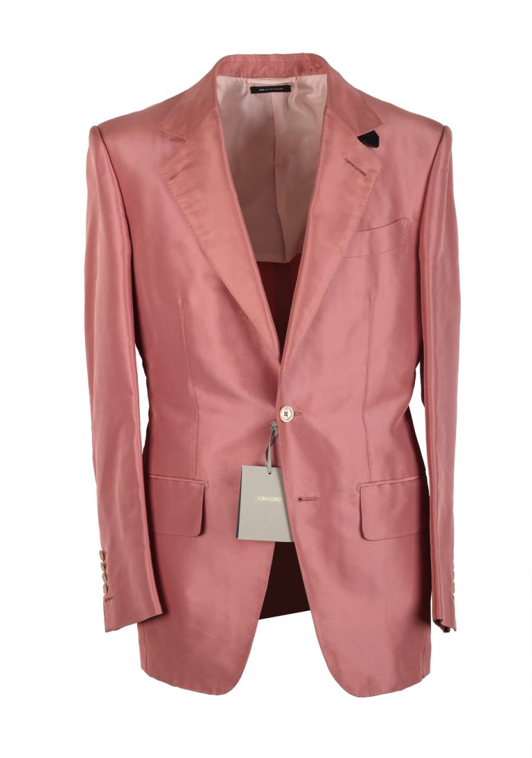 TOM FORD Atticus Pink Silk Suit Size 46 / 36R U.S. - thumbnail | Costume Limité