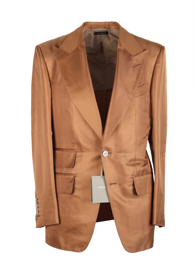 TOM FORD Atticus Brown Silk Suit Size 46 / 36R U.S. - thumbnail | Costume Limité