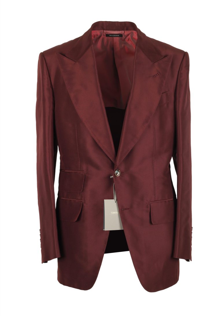 TOM FORD Atticus Burgundy Silk Suit Size 46 / 36R U.S. - thumbnail | Costume Limité