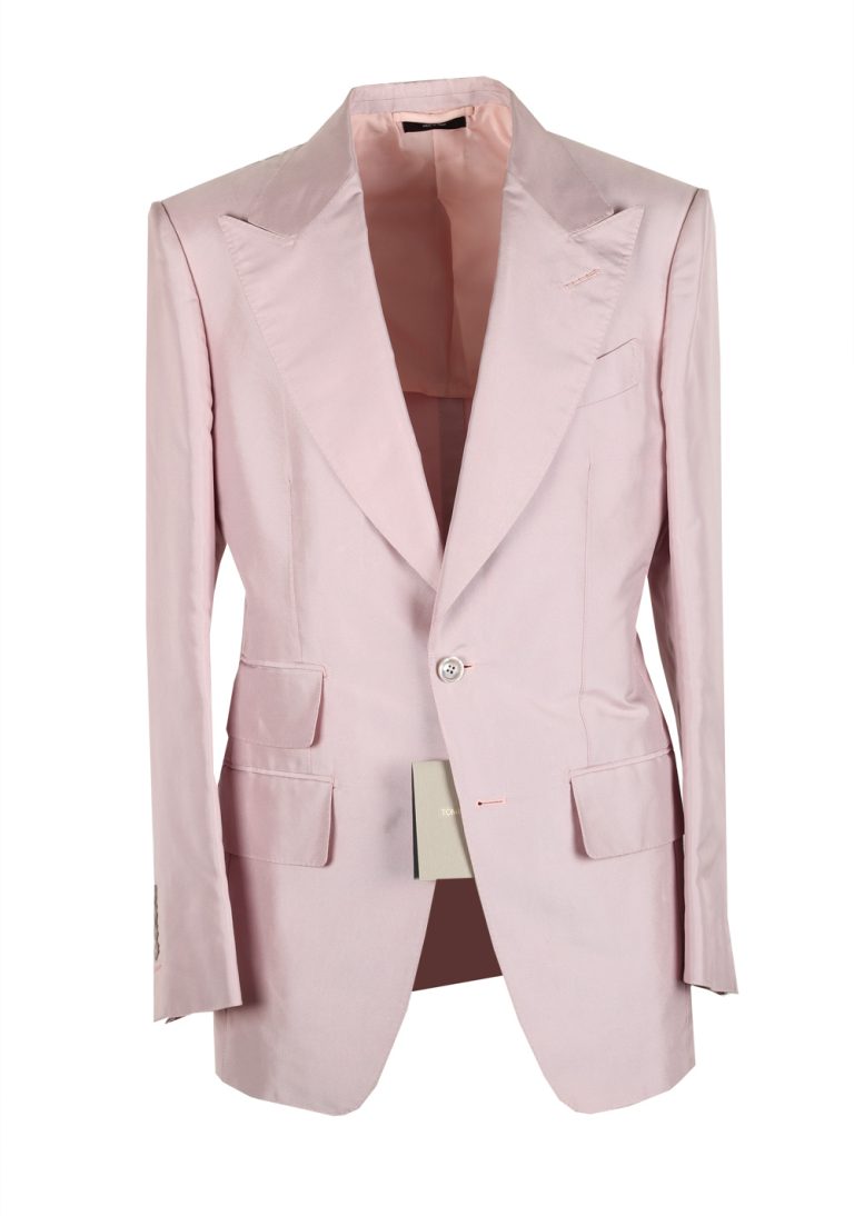 TOM FORD Atticus Pink Silk Suit Size 46 / 36R U.S. - thumbnail | Costume Limité