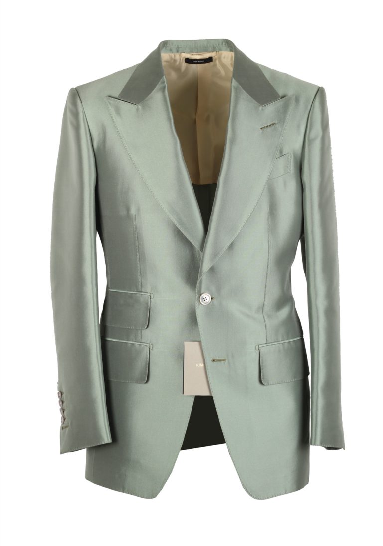 TOM FORD Atticus Green Silk Suit Size 46 / 36R U.S. - thumbnail | Costume Limité