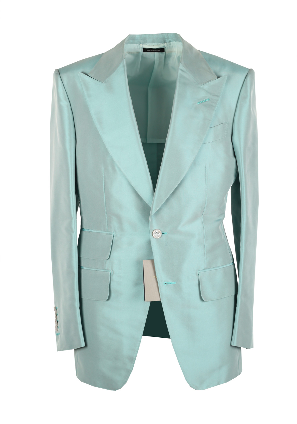 TOM FORD Atticus Mint Silk Suit Size 46 / 36R U.S. | Costume Limité