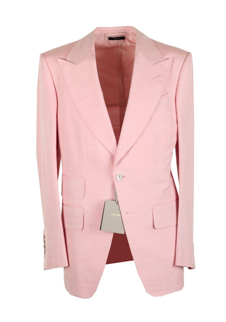 TOM FORD Atticus Pink Silk Suit Size 46 / 36R U.S. - thumbnail | Costume Limité