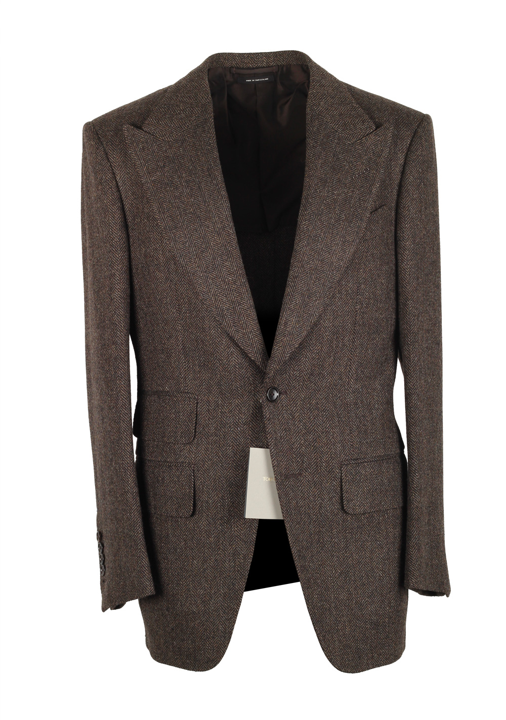 TOM FORD Atticus Brown Herringbone Suit Size 46 / 36R U.S. | Costume Limité