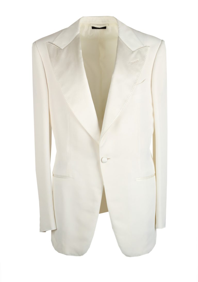 TOM FORD Atticus Ivory Tuxedo Dinner Jacket Size 48 / 38R U.S. - thumbnail | Costume Limité