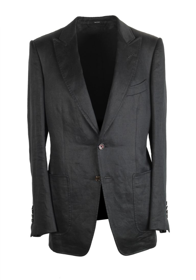 TOM FORD O’Connor Black Sport Coat Size 48 / 38R U.S. In Linen - thumbnail | Costume Limité