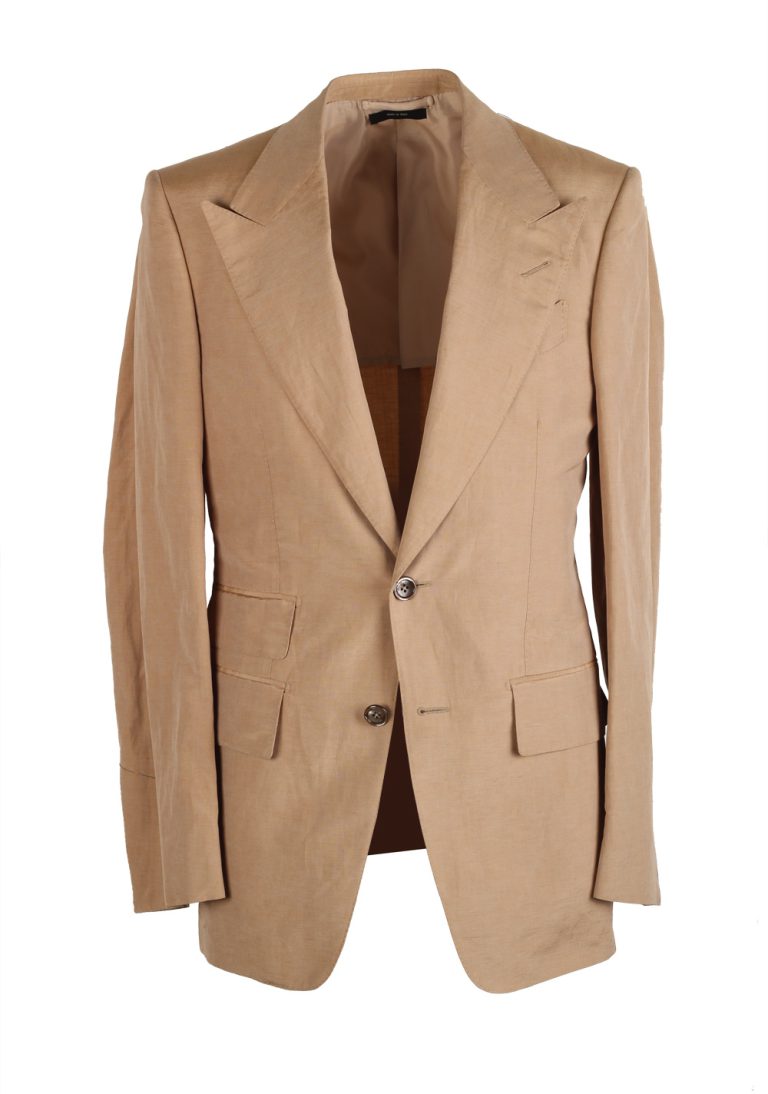 TOM FORD Shelton Beige Sport Coat Size 44 / 34R In Silk Linen - thumbnail | Costume Limité