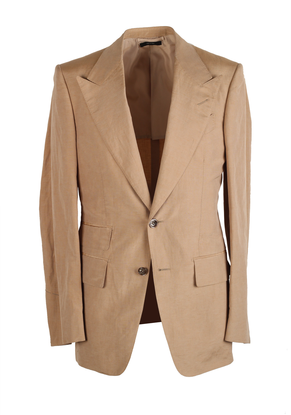 TOM FORD Shelton Beige Sport Coat Size 44 / 34R In Silk Linen | Costume Limité