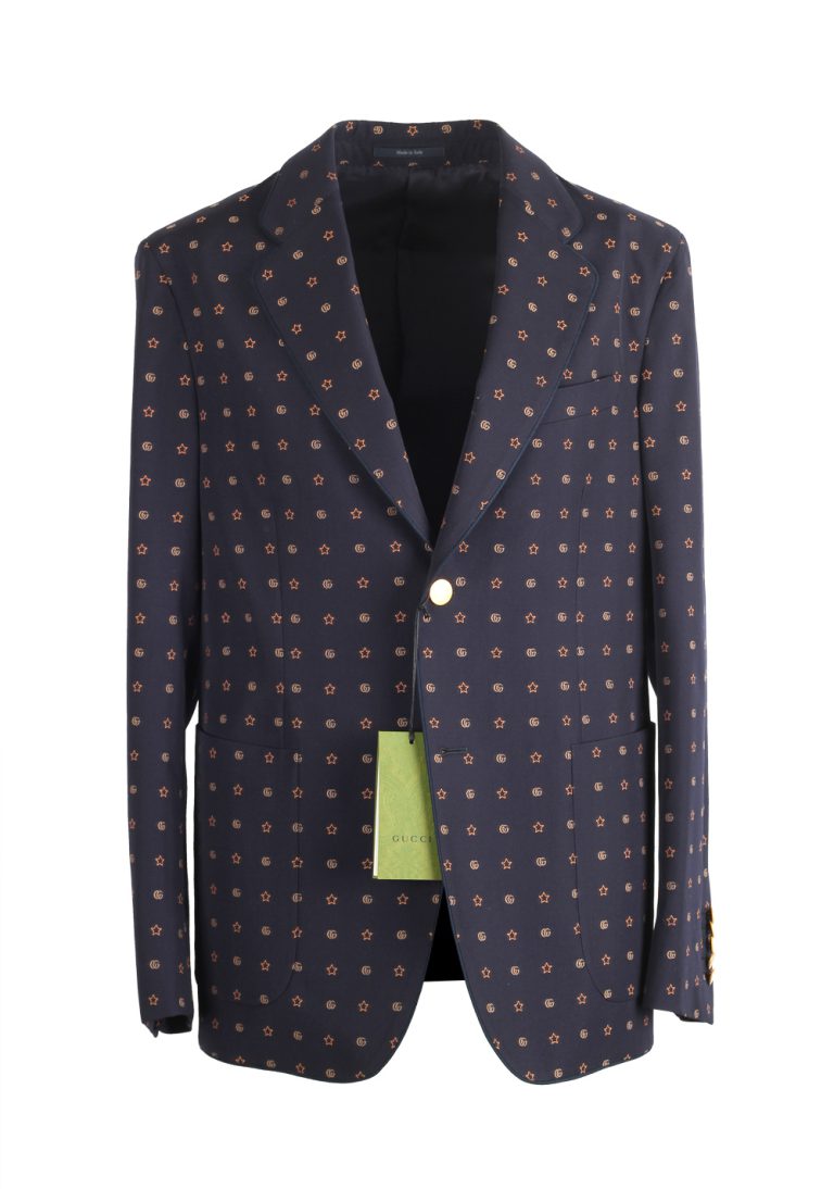 Gucci Blue GG Stars Signature Blazer Sport Coat Size 46 / 36R U.S. - thumbnail | Costume Limité