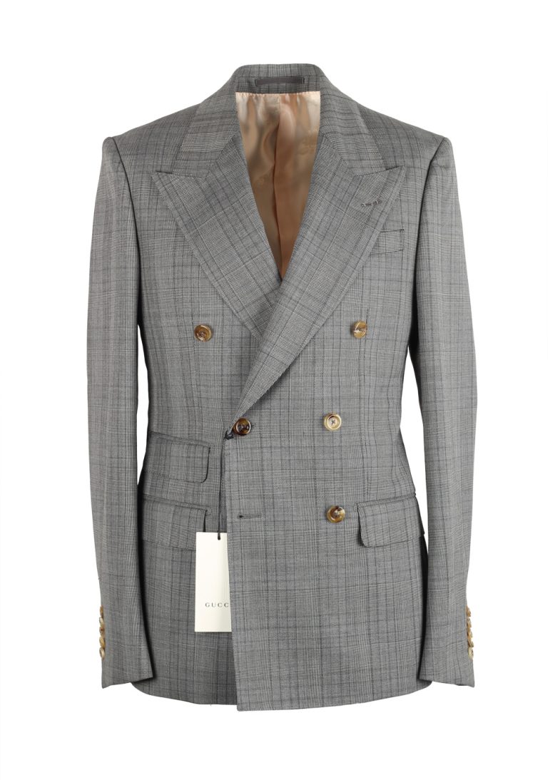 Gucci Gray Double Breasted Suit Size 44 / 34R U.S. In Wool - thumbnail | Costume Limité
