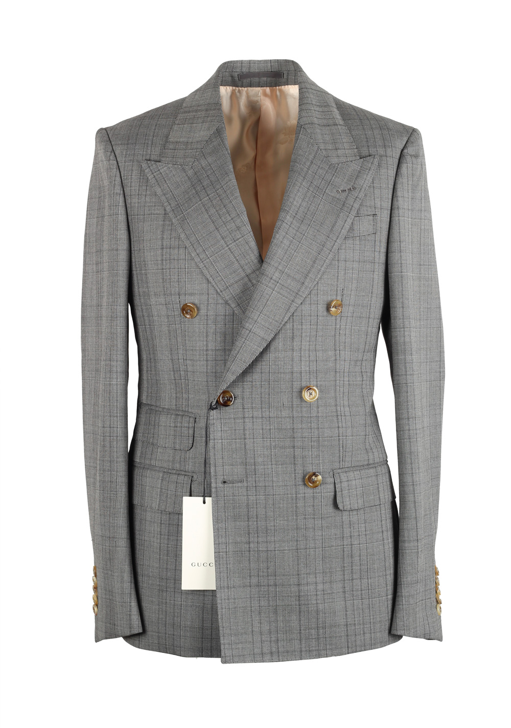 Gucci Gray Double Breasted Suit Size 44 / 34R U.S. In Wool | Costume Limité