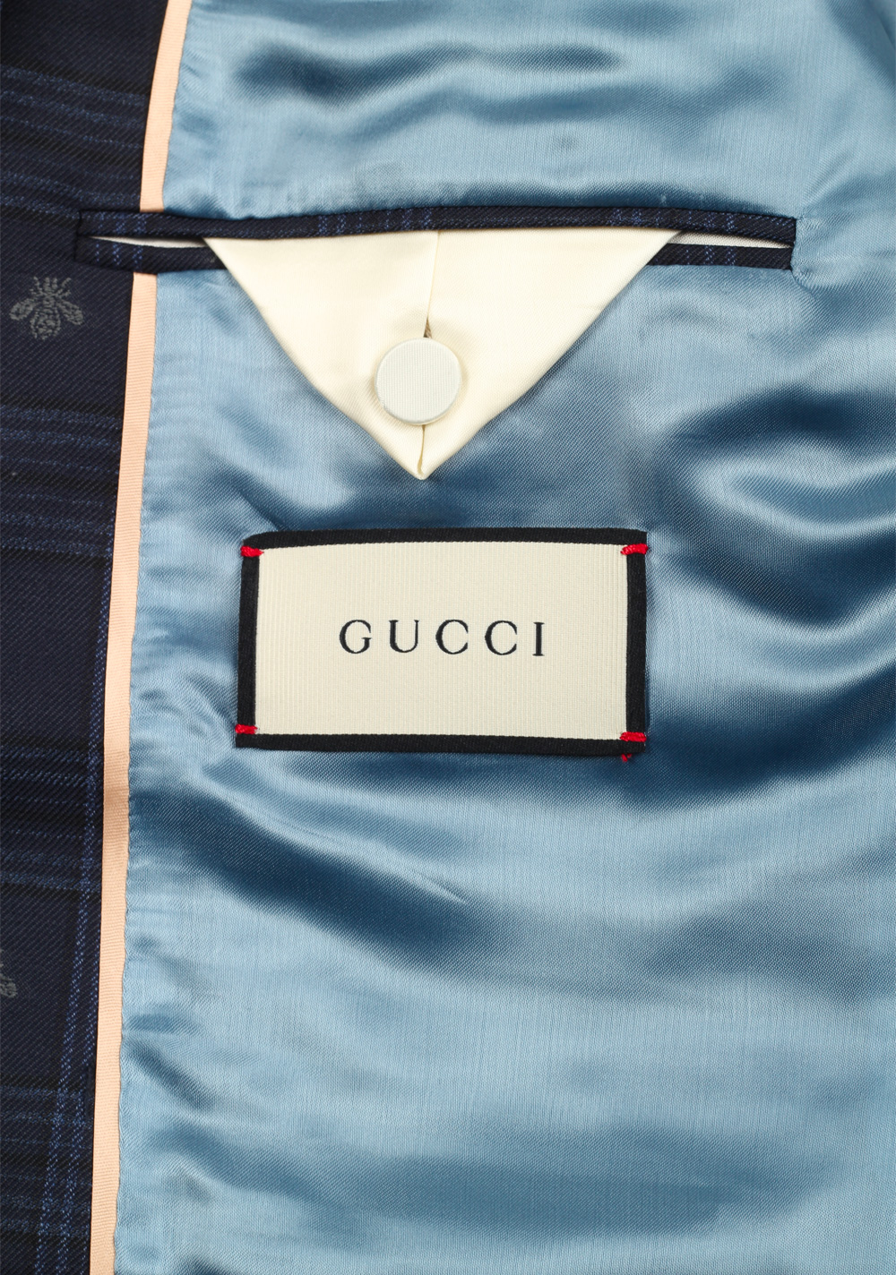 Gucci Blue GG Bee Signature Suit Size 48 / 38R U.S. In Wool | Costume Limité