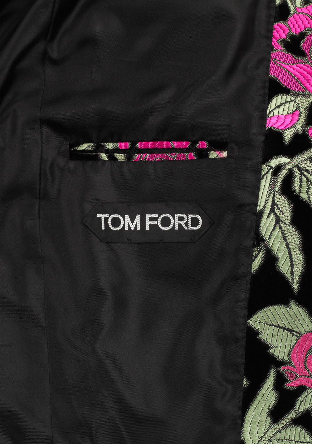 TOM FORD Atticus Black / Green / Pink Tuxedo Dinner Jacket Size 46 / 36R U.S. | Costume Limité