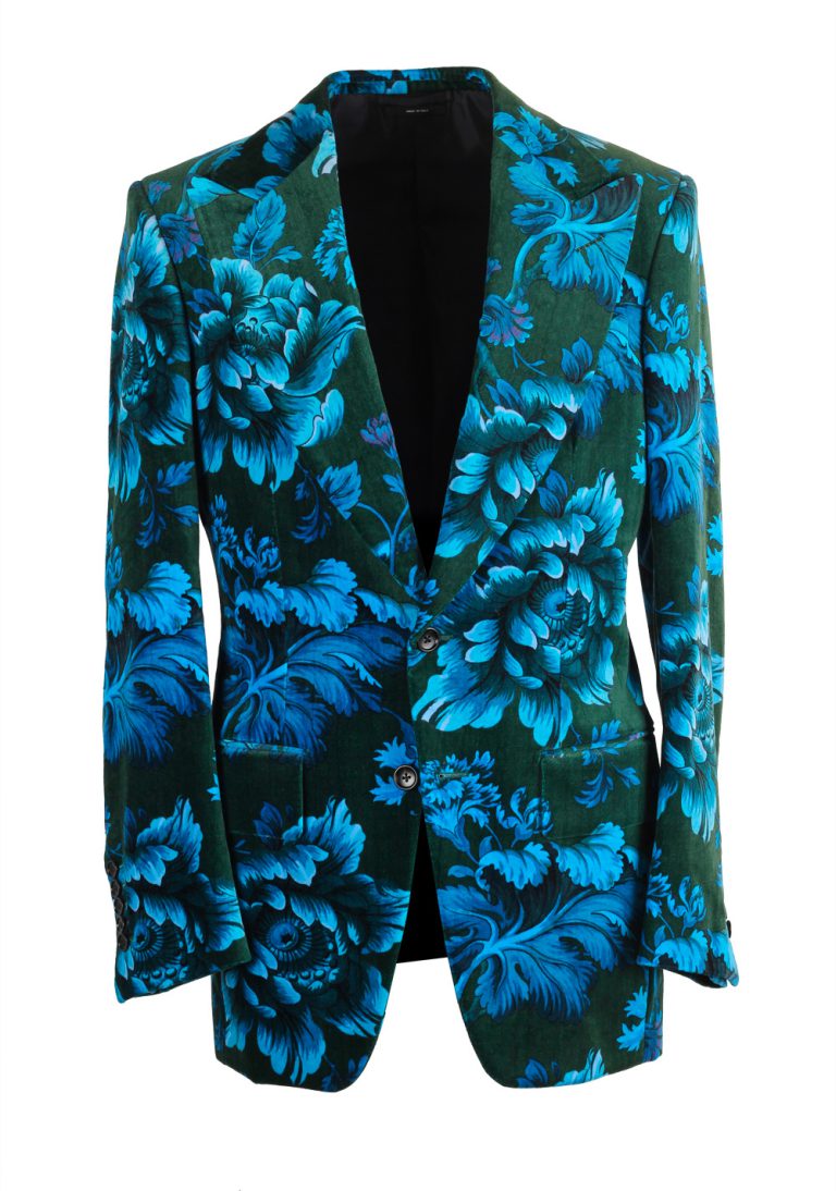 TOM FORD Atticus Blue Green Tuxedo Dinner Jacket Size 46 / 36R U.S. - thumbnail | Costume Limité