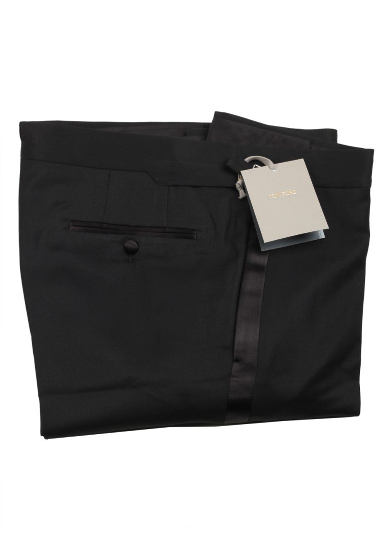 TOM FORD Black Cocktail Tuxedo Trousers Size 52 / 36 U.S. - thumbnail | Costume Limité