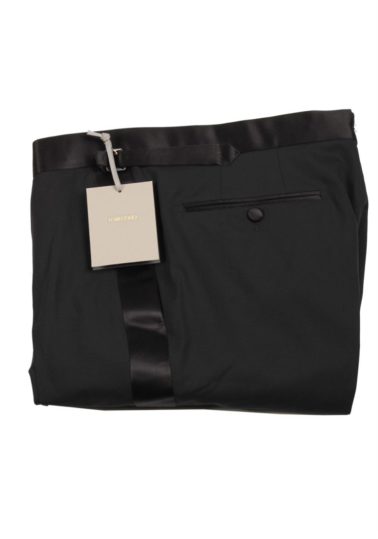 TOM FORD Black Cocktail Tuxedo Trousers Size 48 / 32 U.S. - thumbnail | Costume Limité