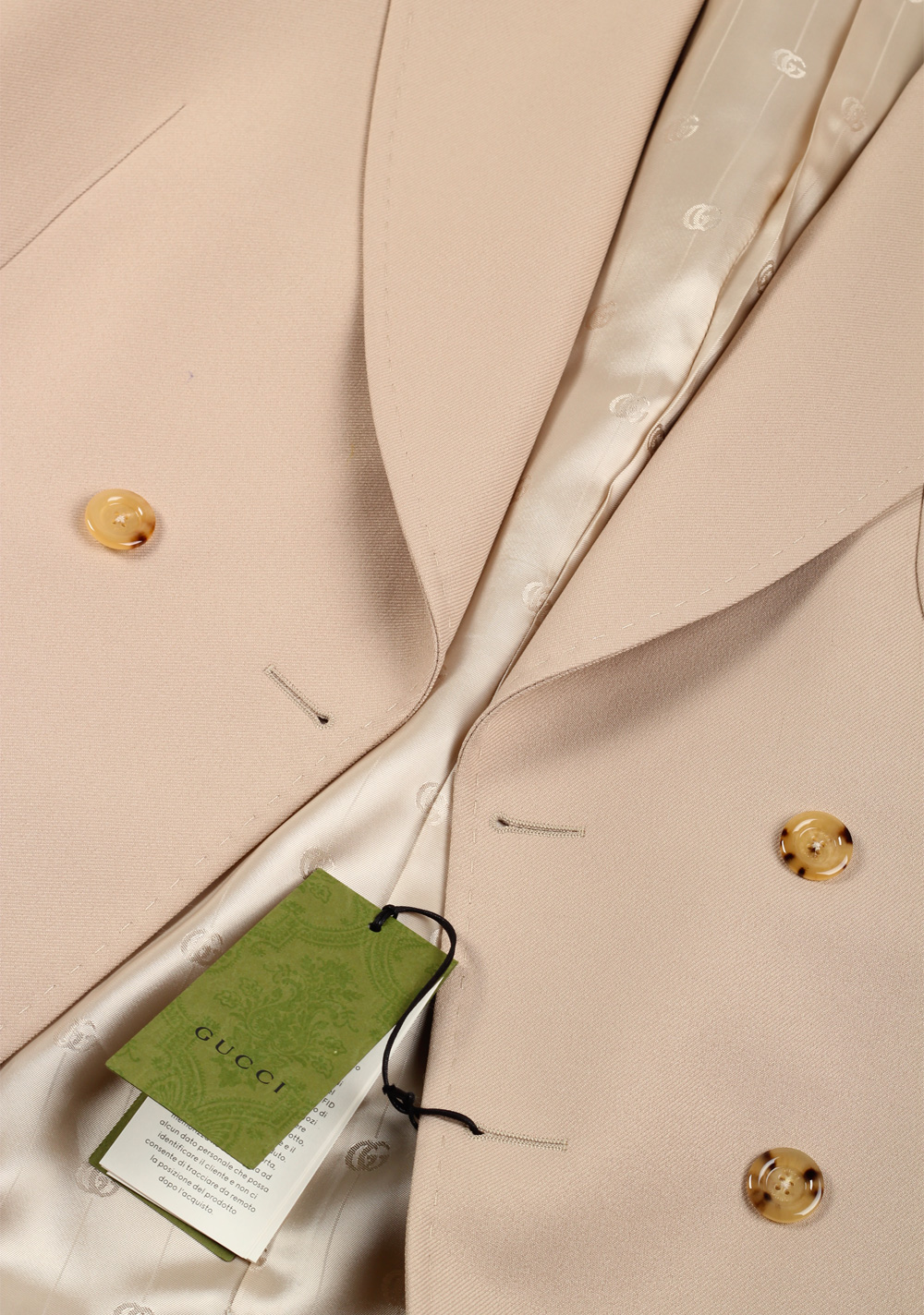 Gucci Beige Double Breasted Sport Coat Size 52 / 42R U.S. | Costume Limité