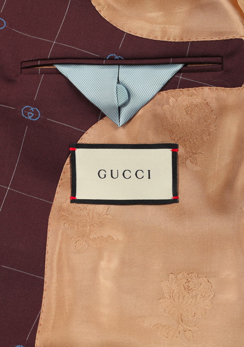 Gucci Burgundy Double Breasted Sport Coat Size 52 / 42R U.S. | Costume Limité