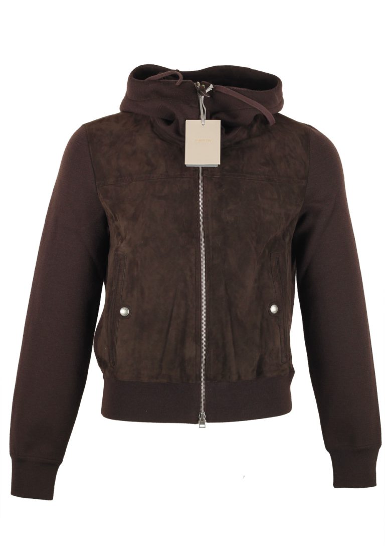 TOM FORD Brown Suede Zipper Hoodie Size 48 / 38R U.S. In Wool - thumbnail | Costume Limité
