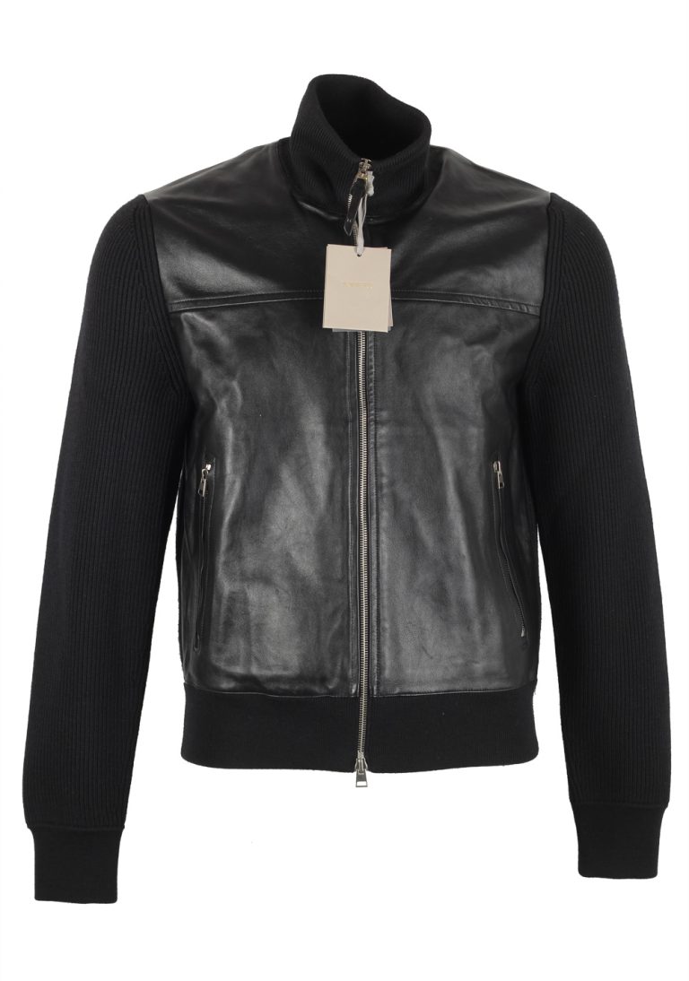 TOM FORD Black Leather Zipper Knit Size 48 / 38R U.S. In Wool - thumbnail | Costume Limité