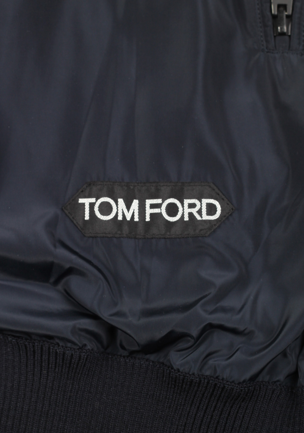 TOM FORD Blue Nylon Front Zipper Knit Size 48 / 38R U.S. In Wool | Costume Limité