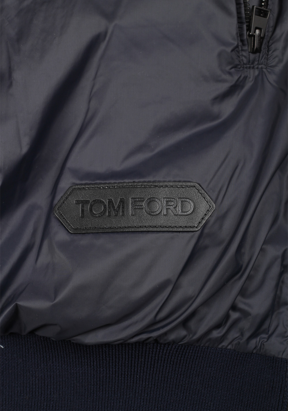 TOM FORD Blue Nylon Zipper Hoody Size 48 / 38R U.S. In Wool | Costume Limité