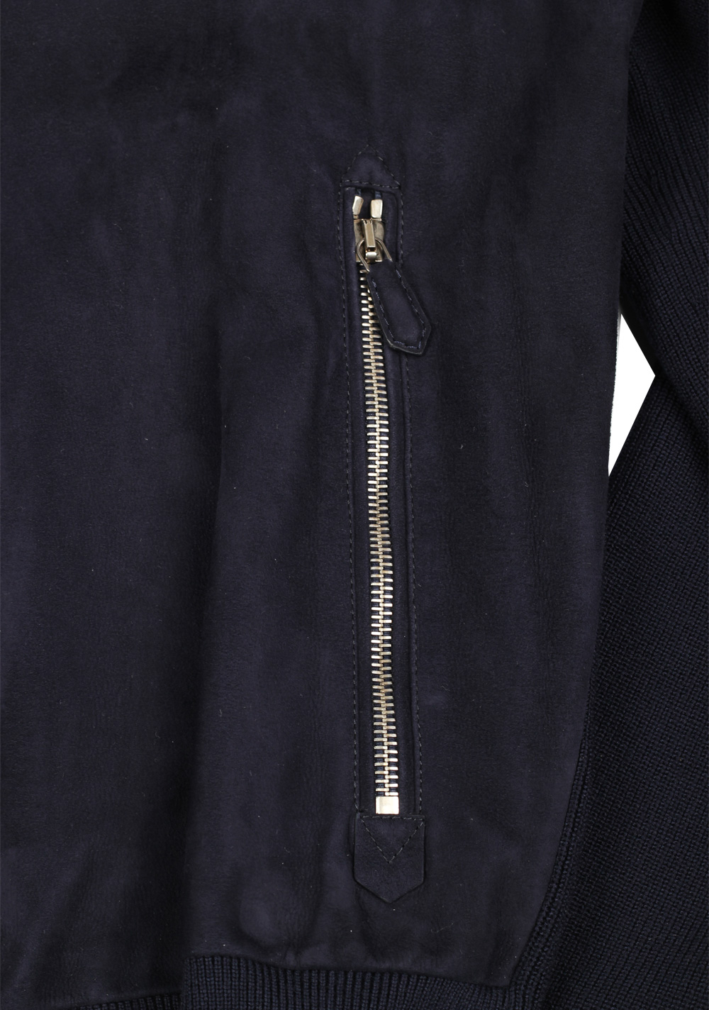 TOM FORD Blue Suede Front Knit Size 46 / 36R U.S. In Wool | Costume Limité