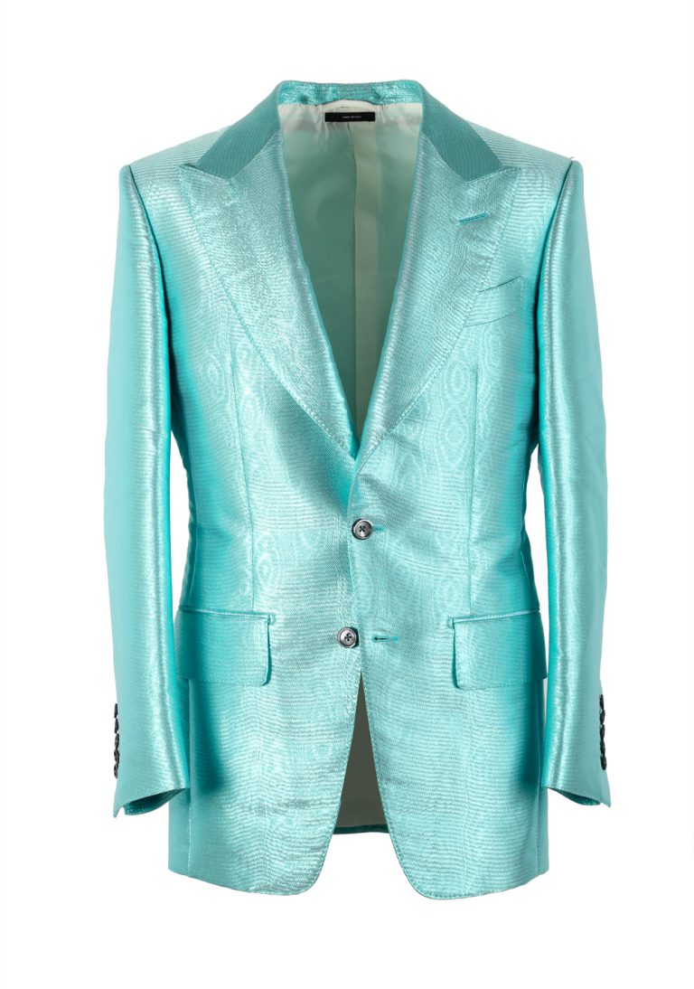 TOM FORD Atticus Turquoise Tuxedo Dinner Jacket Size 46 / 36R U.S. - thumbnail | Costume Limité