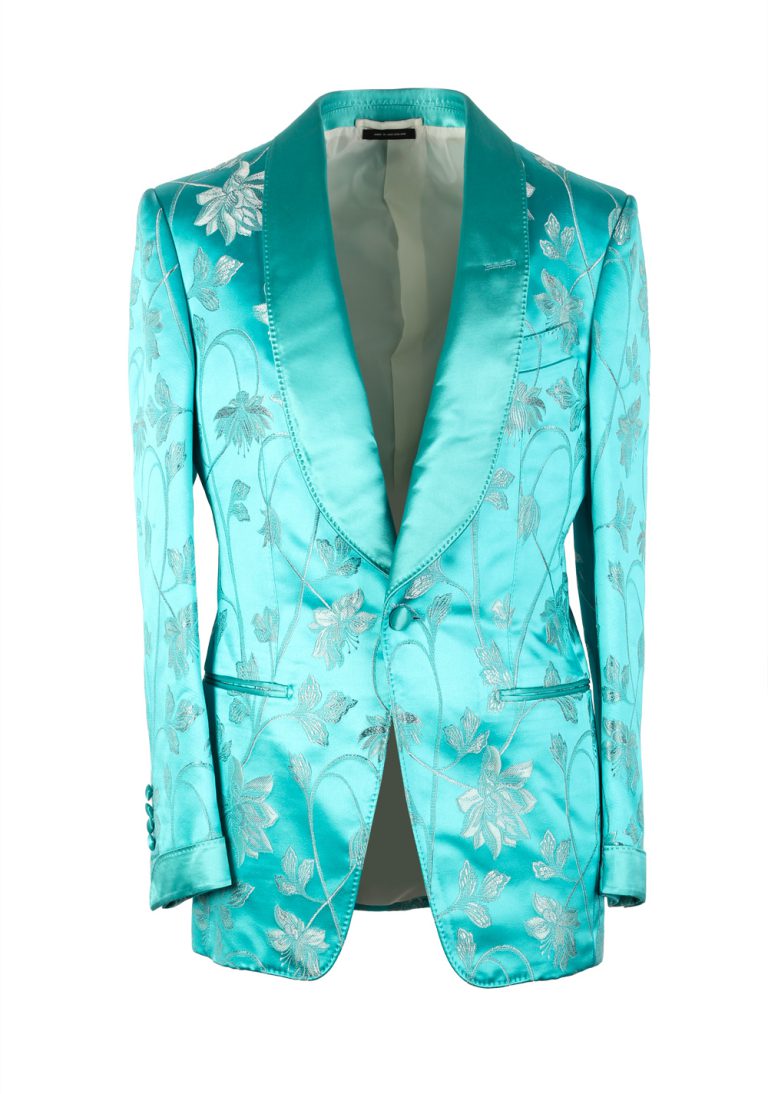 TOM FORD Atticus Turquoise Tuxedo Dinner Jacket Size 46 / 36R U.S. - thumbnail | Costume Limité