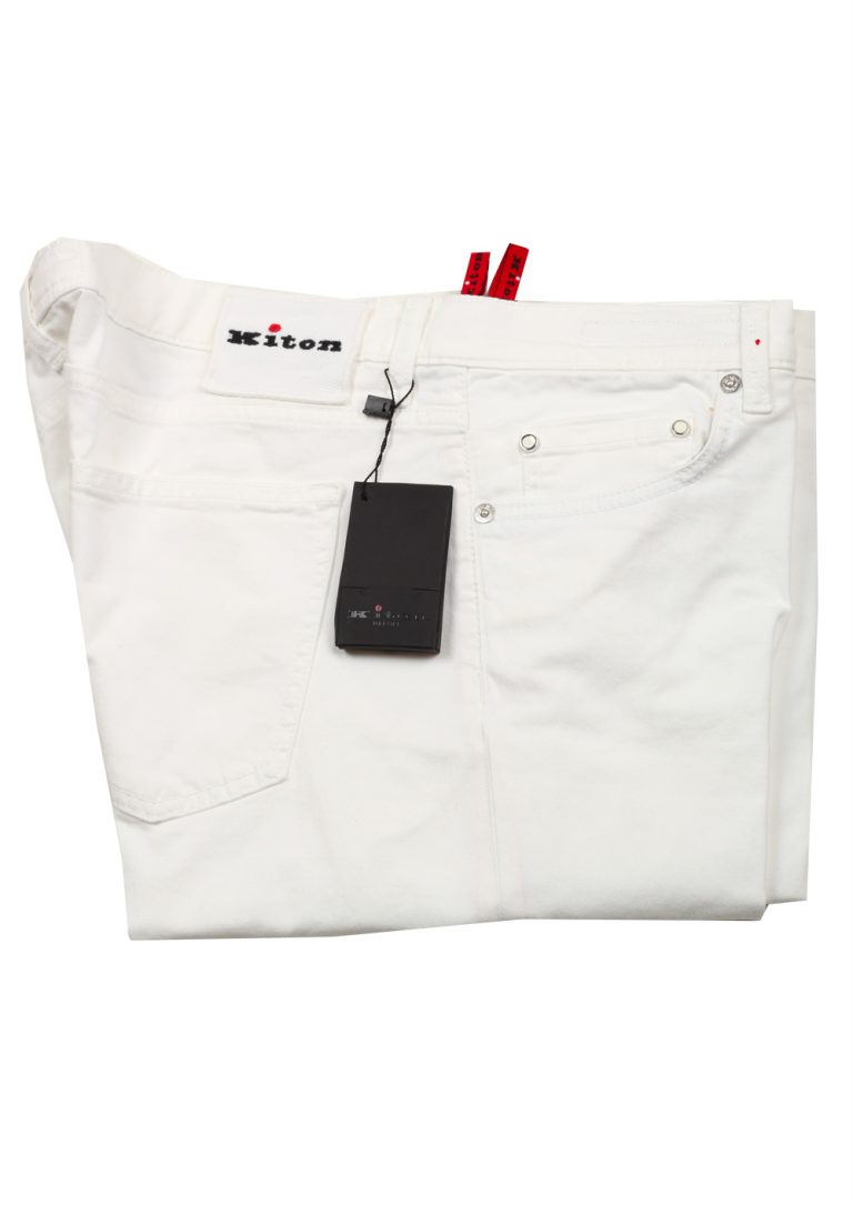 Kiton White Slim Jeans Size 53 / 37 U.S. - thumbnail | Costume Limité