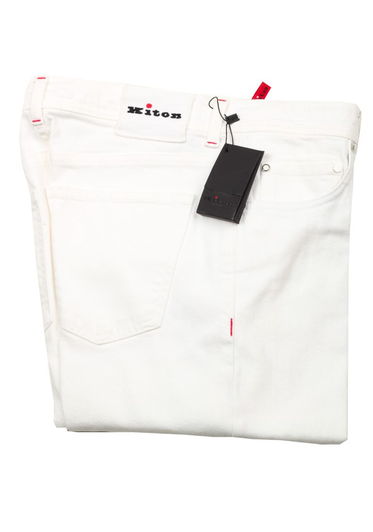 Kiton White Slim Jeans Size 49 / 33 U.S. - thumbnail | Costume Limité