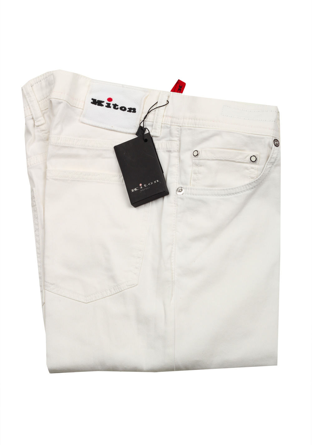 Kiton White Slim Jeans Size 49 / 33 U.S. | Costume Limité