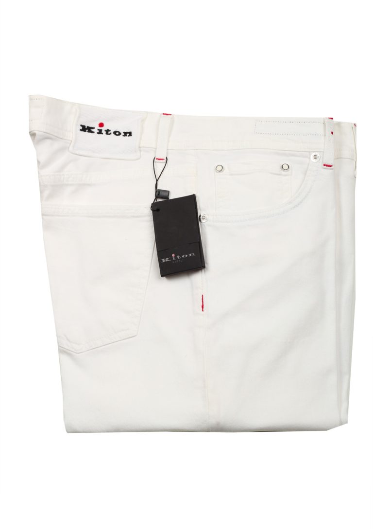 Kiton White Slim Jeans - thumbnail | Costume Limité