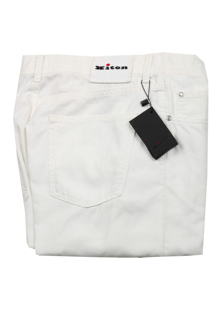 Kiton White Slim Jeans Size 50 / 34 U.S. - thumbnail | Costume Limité