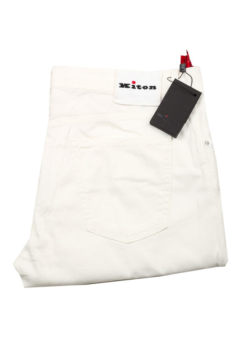 Kiton White Slim Jeans Size 54 / 38 U.S. - thumbnail | Costume Limité