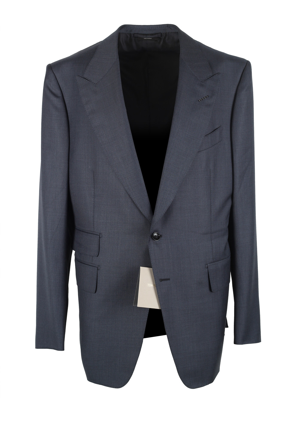 TOM FORD Shelton Solid Blue Suit Size 54 / 44R U.S. In Wool | Costume Limité