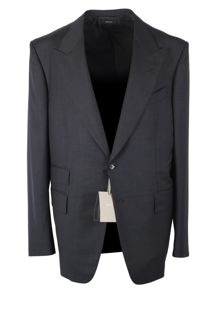 TOM FORD Shelton Blue Checked Suit Size 54 / 44R U.S. - thumbnail | Costume Limité