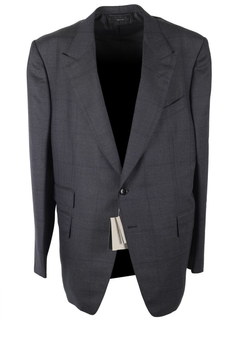 TOM FORD Shelton Checked Gray Suit Size 60 / 50R U.S. - thumbnail | Costume Limité
