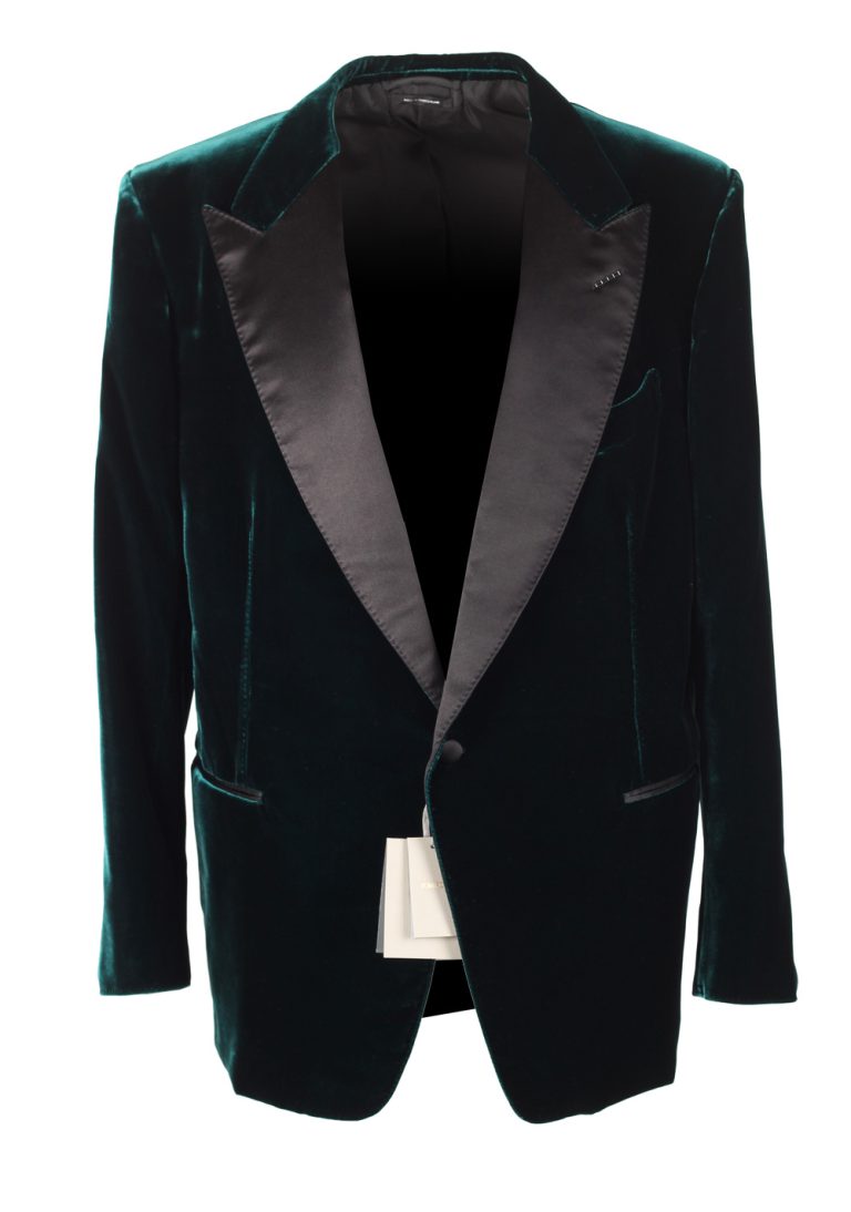 TOM FORD Shelton Green Velvet Tuxedo Dinner Jacket Size 54 / 44R U.S. - thumbnail | Costume Limité
