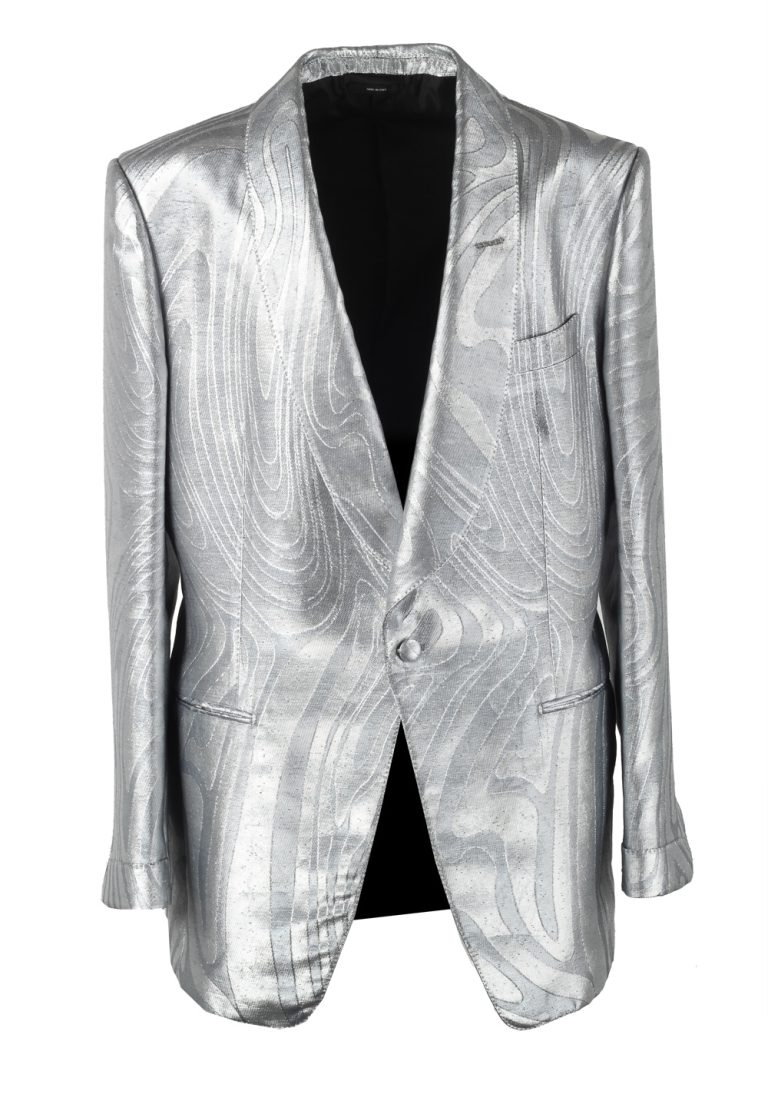 TOM FORD Atticus Silver Cocktail Dinner Jacket Size 56 / 46 U.S. - thumbnail | Costume Limité