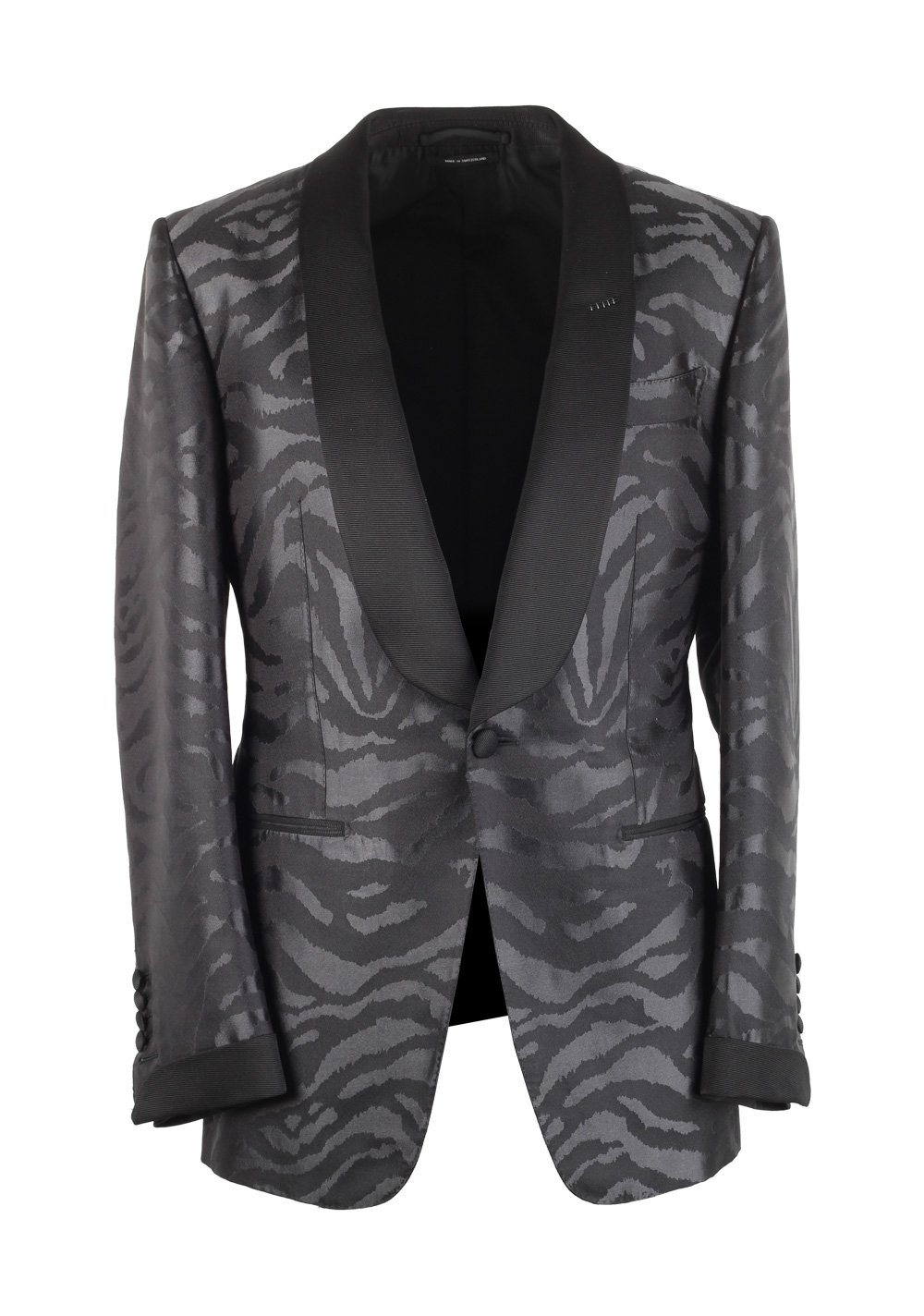 TOM FORD O’Connor Black Cocktail Dinner Jacket Size 46 / 36R U.S. In Silk | Costume Limité