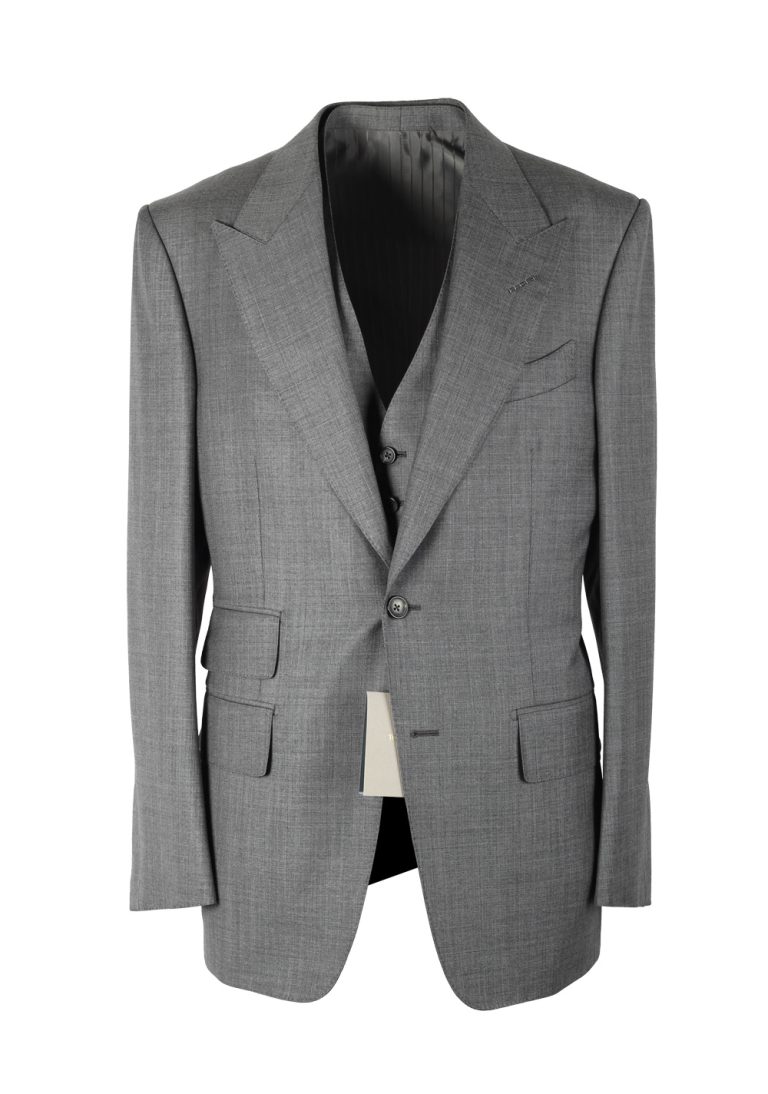 TOM FORD Windsor Signature Solid Gray 3 Piece Suit - thumbnail | Costume Limité