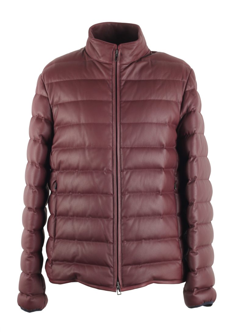 Loro Piana Burgundy Leather Padded Coat Size Medium / 50 / 40R U.S. Outerwear - thumbnail | Costume Limité