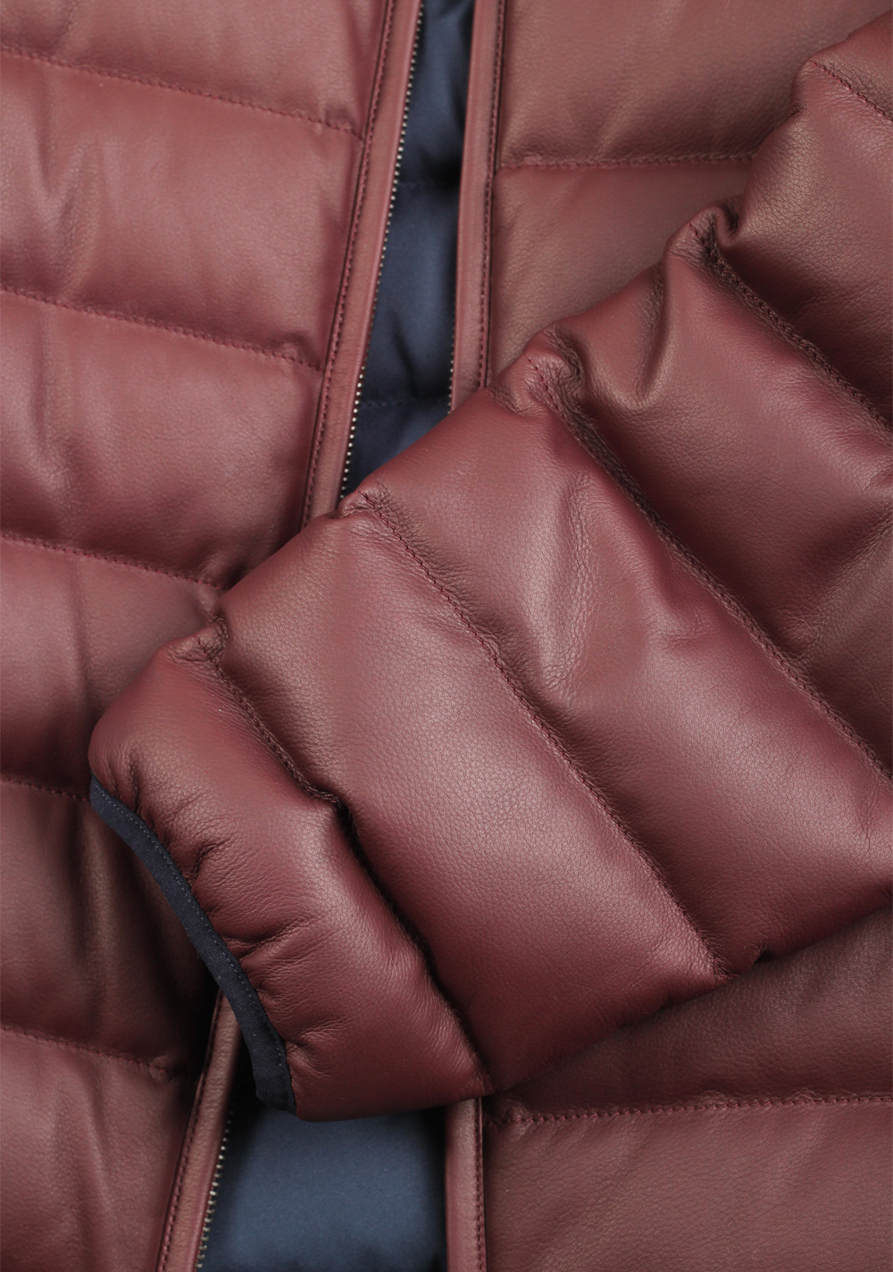 Loro Piana Burgundy Leather Padded Coat Size Medium / 50 / 40R U.S. Outerwear | Costume Limité