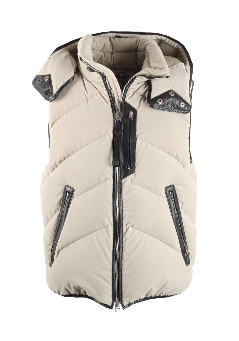 TOM FORD Beige Quilted Shell Down Gilet Vest Size 48 / 38R U.S. | Costume Limité